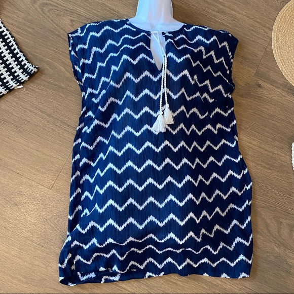 Chevron Print Tunic Beach Coverup NWT US 8 - Picture 6 of 7